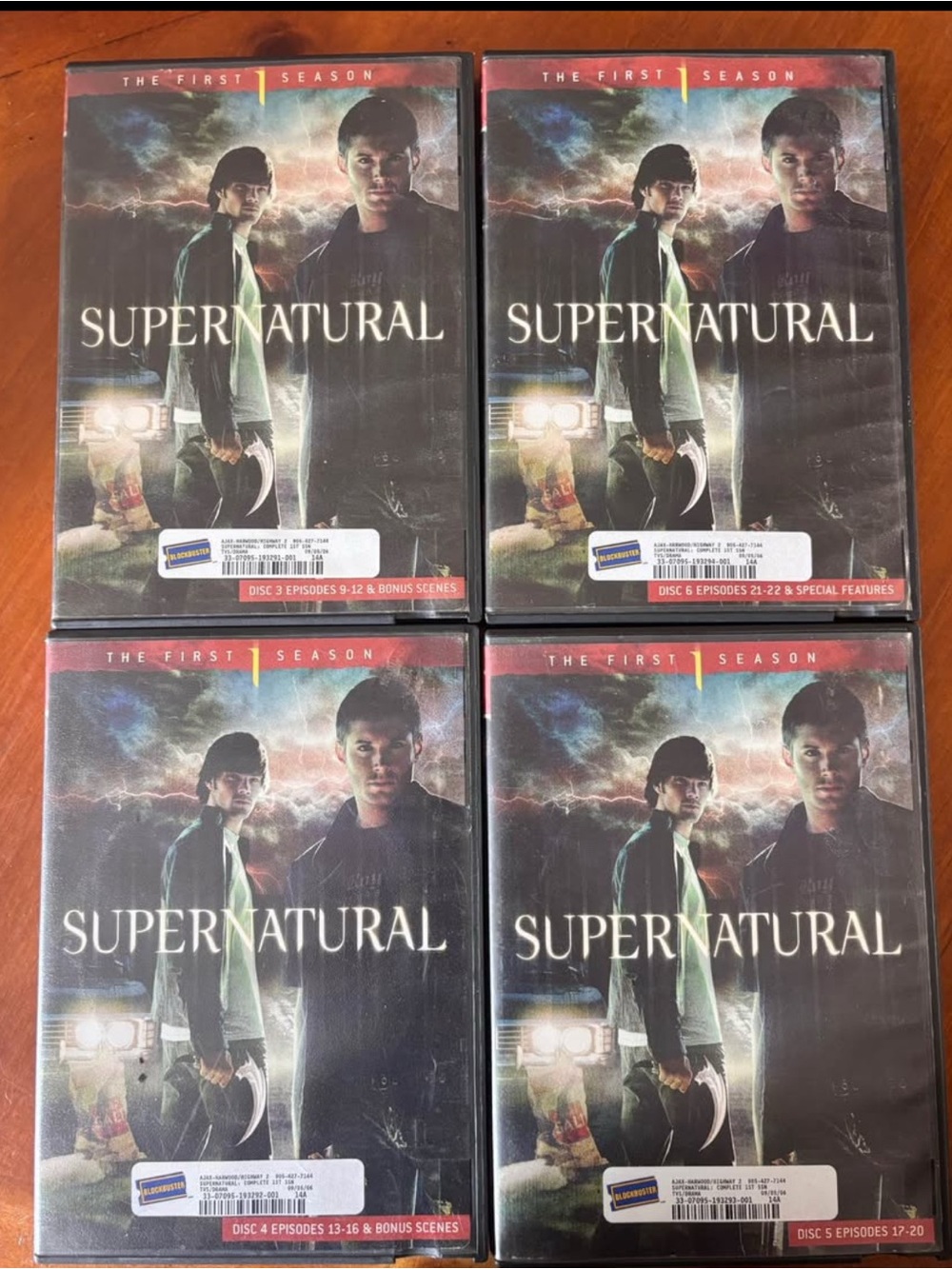 4 Supernatural DVDs Season 1 Episodes 9-22